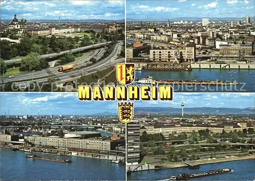 Mannheim an Rhein und Neckar Hafen Fliegeraufnahmen Kat. Mannheim