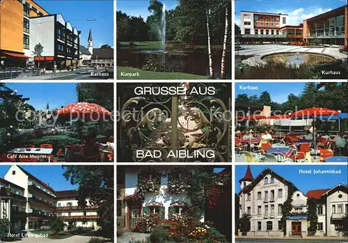 Bad Aibling Rathaus Kurpark Kurhaus Cafe Alte Meierei Tor Hotel Ludwigsbad Hotel Johannisbad Kat. Bad Aibling