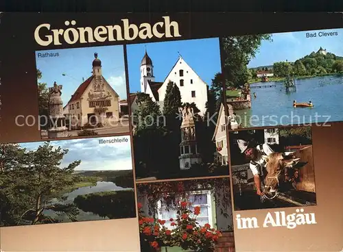 Groenenbach Bad Rathaus Bad Clevers Illerschleife Rosen Kuh Kat. Bad Groenenbach