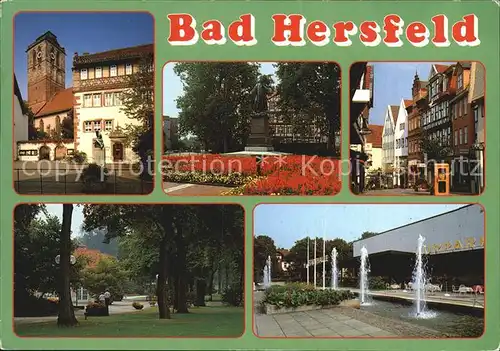 Bad Hersfeld Langdenkmal Fussgaengerzone Kurpark Stadthalle Kat. Bad Hersfeld