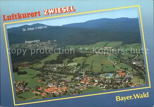 Zwiesel Niederbayern Fliegeraufnahme mit Gr Arber Rabenstein Azur Camping Kat. Zwiesel