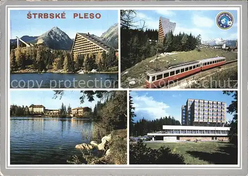 Strbske Pleso Seepartie Hotel Patria und Panorama Sprungschanze Kat. Tschirmer See Vysoke Tatry