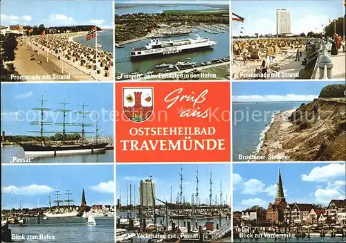 Travemuende Ostseebad Hafen Promenade Strand Schiff Passat Yachthafen Kat. Luebeck