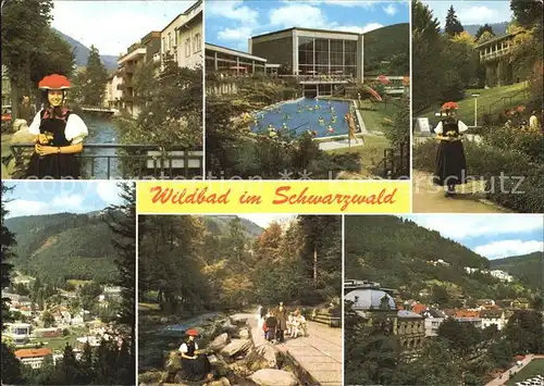 Wildbad Schwarzwald Tracht Schwimmbad Kat. Bad Wildbad