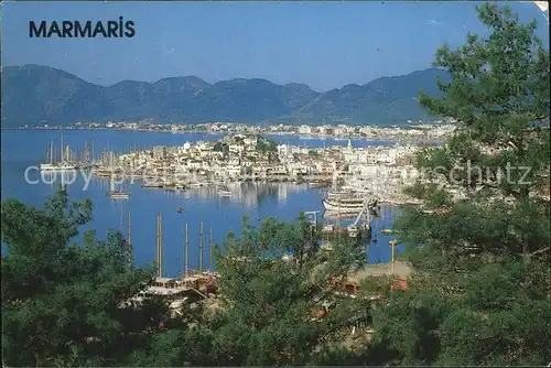 Marmaris Panorama Kuestenstadt Hafen Berge Kat. Tuerkei