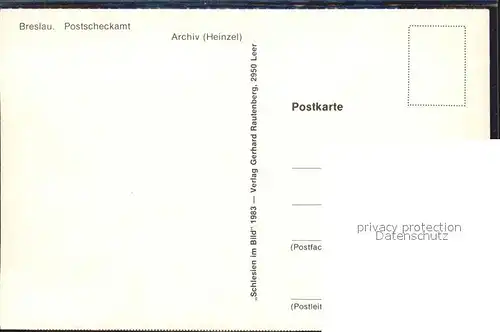 Breslau Niederschlesien Postscheckamt Kat. Wroclaw
