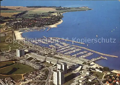 Schilksee Olympiazentrum im Hintergrund Ostseebad Strande Fliegeraufnahme Kat. Kiel