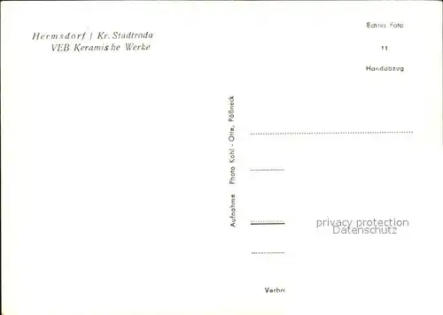 Hermsdorf Thueringen VEB Keramische Werke  Kat. Hermsdorf Thueringen