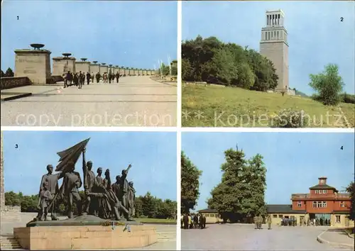 Buchenwald Weimar Strasse der Nationen Glockenturm Gruppenplastik Kat. Weimar