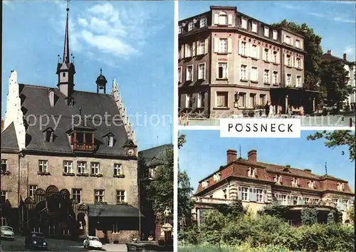 Poessneck Rathaus Posthirsch Hotel Erholungsheim Dr. I. P. Semmelweis Kat. Poessneck