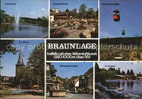 Braunlage Luftseilbahn Elbingeroederstrasse Evangelische Kirche  Kat. Braunlage Harz