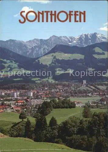 Sonthofen Oberallgaeu mit Rotspitze und Gr Daumen Kat. Sonthofen