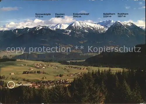 Obermaiselstein Haus Josefine Allgaeuer Alpenpanorama Kat. Obermaiselstein