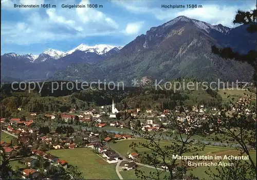 Marquartstein Panorama mit Achental Geigelstein Breitenstein Hochplatte Kat. Marquartstein