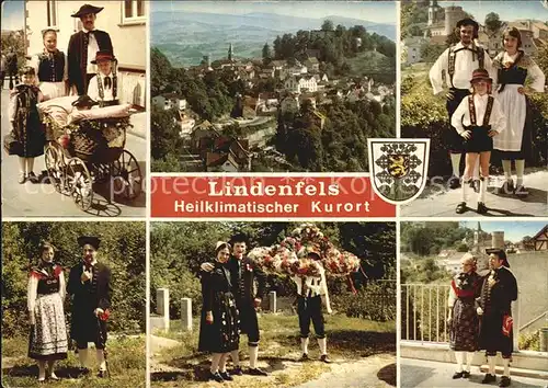 Lindenfels Odenwald Panorama Odenwaelder Trachten Kat. Lindenfels