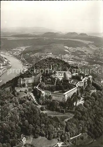 Koenigstein Saechsische Schweiz Festung Fliegeraufnahme Kat. Koenigstein Saechsische Schweiz