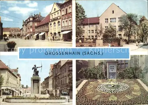 Grossenhain Sachsen Frauenmarkt Dianabrunnen Blumenuhr  Kat. Grossenhain