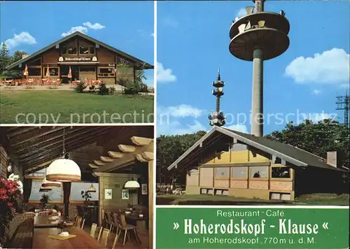 Hoherodskopf Restaurant Hoherodskopf Klause Gaststube Fernsehturm Kat. Schotten