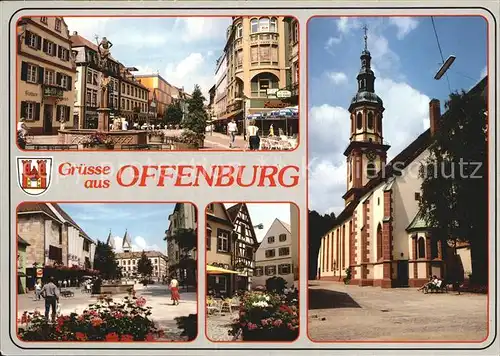 Offenburg Markt Brunnen Kirche Kat. Offenburg
