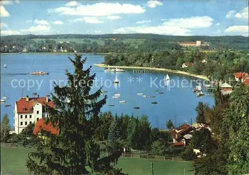 Ammersee Herrschinger Bucht Panorama Kat. Utting a.Ammersee