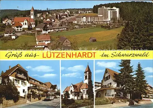 Luetzenhardt Ortsansicht mit Kirche Hotel Restaurant Kat. Waldachtal