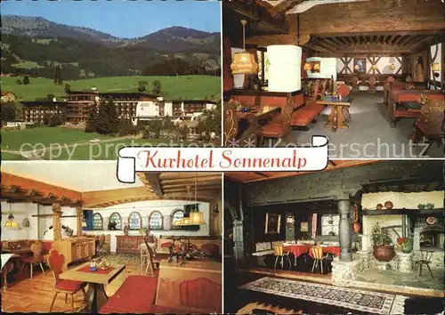 Sonthofen Oberallgaeu Kurhotel Sonnenalp Restaurant Kaminzimmer Kat. Sonthofen