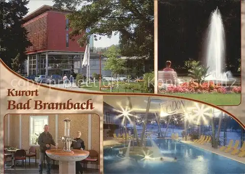 Bad Brambach Kurmittelhaus Kurpark Springbrunnen Wettinquelle Badelandschaft Aquadon Kat. Bad Brambach