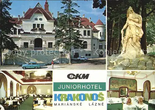 Marianske Lazne CKM Juniorhotel Krakonos Restaurant Skulptur Kat. Marienbad