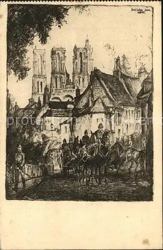 Saint Just Laon Rue du Rempart Chevaliers Kuenstlerkarte Karl Lotze