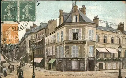 Blois Loir et Cher Hotel Angleterre Rue Denis Papin Stempel auf AK Kat. Blois