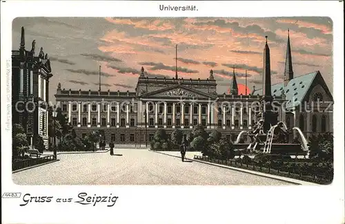 Leipzig Universitaet Denkmal Reichspost Litho Kat. Leipzig