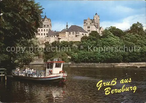 Bernburg Saale Schlossblick Ausflugsboot Kat. Bernburg