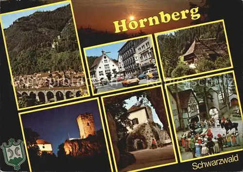 Hornberg Schwarzwald Schwarzwaldbahn Strassenpartie Burg Hof Schauspiel Kat. Hornberg