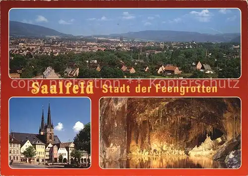 Saalfeld Saale Panorama Kirche Feengrotten Kat. Saalfeld