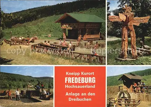 Fredeburg Schmallenberg Anlage an den Dreibuchen Wegweiser Wassertreten Muehle
