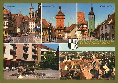 Uffenheim Marktplatz Ansbacher Tor Wuerzburger Tor Gerlach von Hohenlohestift Panorama Kat. Uffenheim