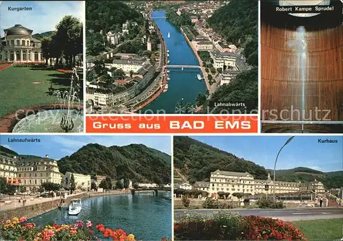 Bad Ems Kurgarten Lahnpartie Robert Kampe Sprudel Kurhaus Kat. Bad Ems