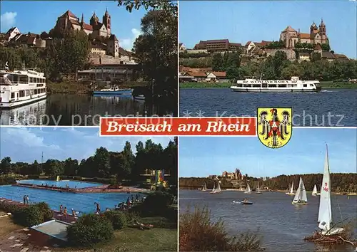 Breisach Rhein Muenster Fahrgastschiffe Schwimmbad Segelpartie Kat. Breisach am Rhein