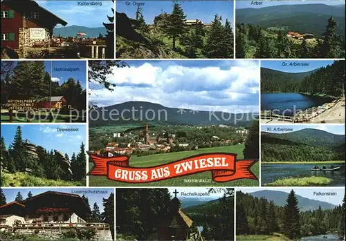 Zwiesel Niederbayern Kaltersberg Gr Osser Arber Panorama Gr und Kl Arbersee Lusenschutzhaus Rachelkapelle Falkenstein Kat. Zwiesel