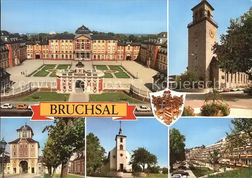 Bruchsal Schloss Kirche Stadttor Kirche Terrassenhaeuser Kat. Bruchsal