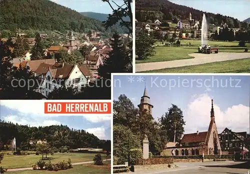 Bad Herrenalb Stadtblick Park Fontaene Kirche Kat. Bad Herrenalb