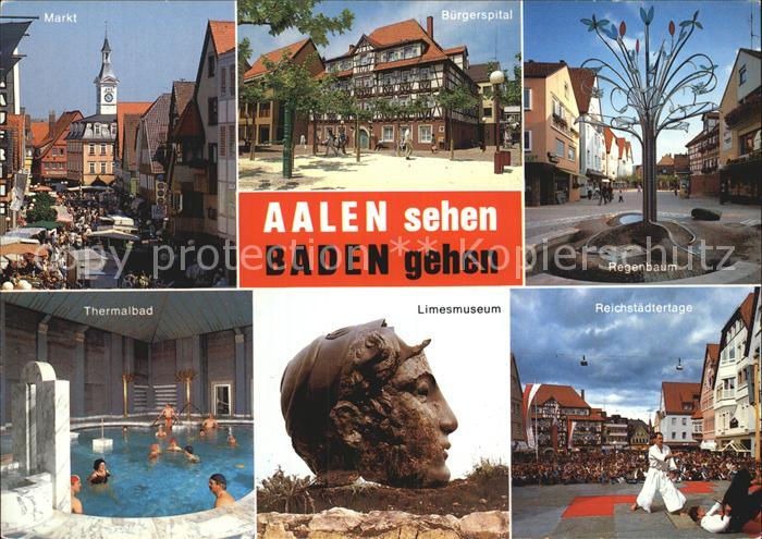 Aalen Markt Buergerspital Regenbaum Thermalbad Limesmuseum