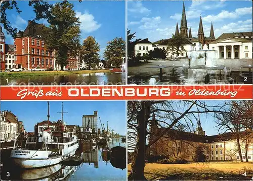 Oldenburg Niedersachsen Stau und Hauptpost Schlossplatz Hafen Schlosspark Kat. Oldenburg (Oldenburg)