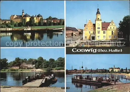 Coswig Sachsen Schloss Elbfaehre Rathaus Elbepartie Kat. Coswig