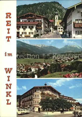 Reit Winkl Dorfstrasse Kirche Panorama Hotel Unterwirt Kat. Reit im Winkl