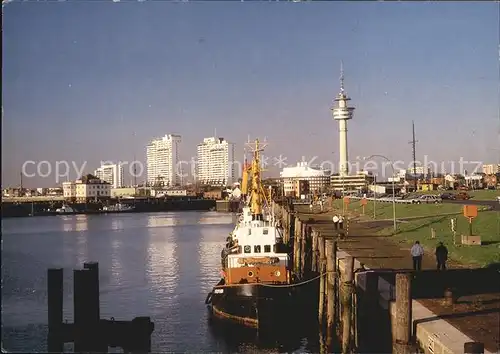 Bremerhaven Alter Hafen mit Fernsehturm Kat. Bremerhaven