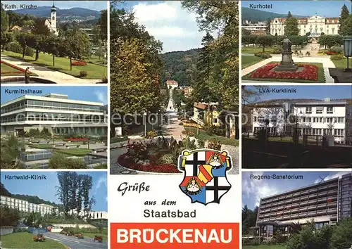 Bad Brueckenau Kath Kirche Kurmittelhaus Hartwald Klinik Kurhotel LVA Kurklinik Regena Sanatorium Kat. Bad Brueckenau