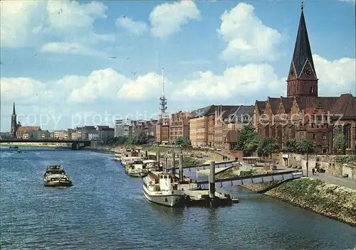 Bremen Weser mit Martinikirche und Fernsehturm Kat. Bremen