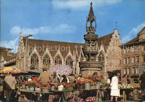 Braunschweig Altstadtmarkt mit Marienbrunnen und Rathaus Kat. Braunschweig