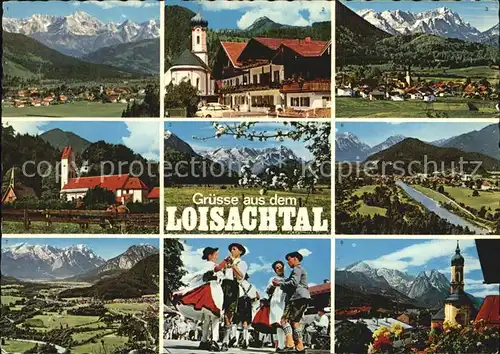 Farchant mit Ohlstadt Oberau Zugspitzgruppe Eschenlohe Loisachtal Trachtengruppe Garmisch Kat. Farchant